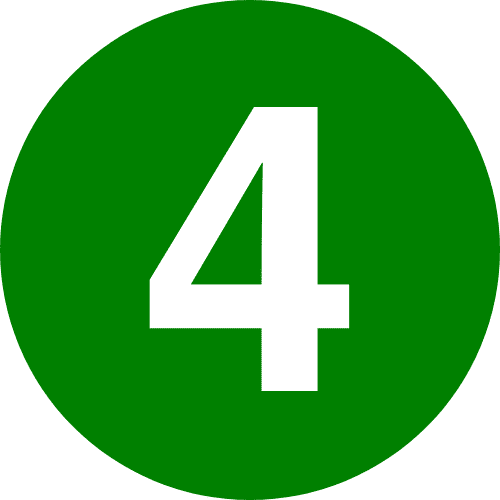 Icône montrant le chiffre 4 en blanc dans un cercle vert.