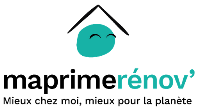 Logo de "Ma Prime Rénov" avec pour sous-titre "Mieux chez moi, mieux pour la planète".